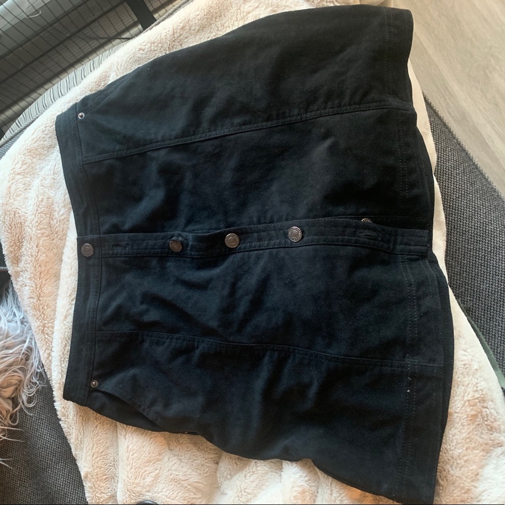 Button Up Suede Mini Skirt